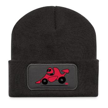 Race car - Recycled Patch Beanie - dark grey - Front