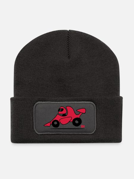voiture de course - Beanie recyclé à patch - charbon