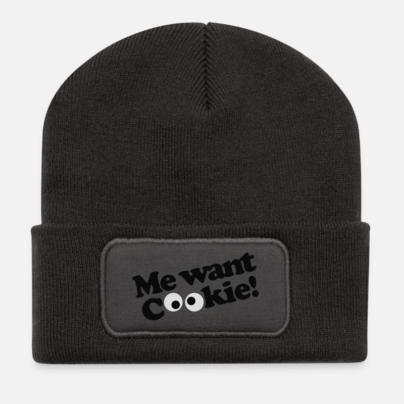 Ich will Plätzchen! - Recycelte Patch Beanie - Dunkelgrau