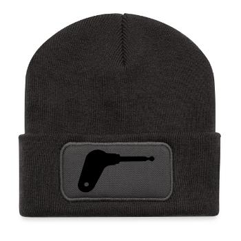 Oldtimer Trecker Zündschlüssel - Recycelte Patch Beanie - Dunkelgrau - Vorne