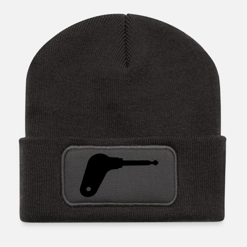 Oldtimer tractor ignition key - Recycled Patch Beanie - dark grey