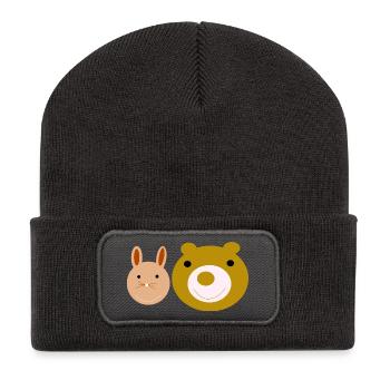 Hare and Baer - Recycled Patch Beanie - dark grey - Front