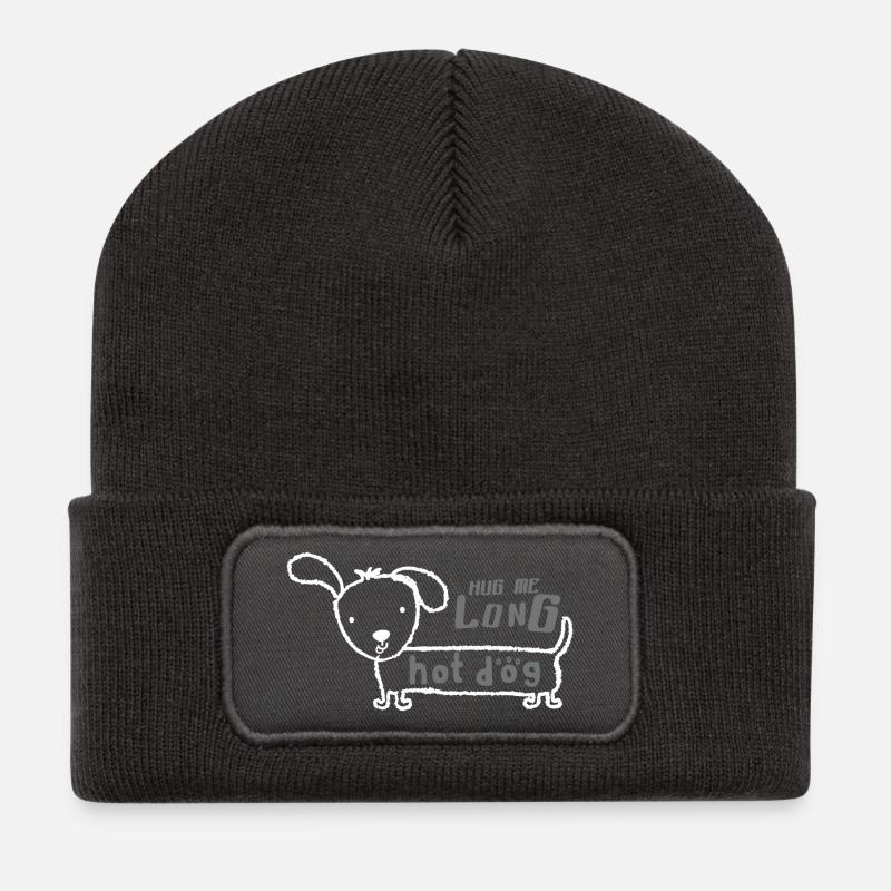 canine - Beanie recyclé à patch - charbon