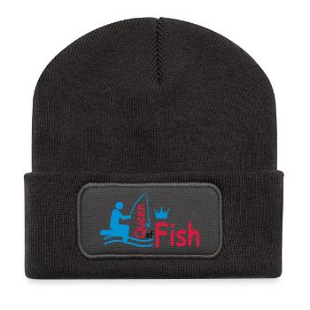 angeln - Recycelte Patch Beanie - Dunkelgrau - Vorne