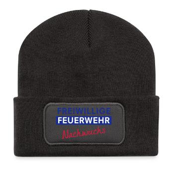 Freiwillige Feuerwehr Nachwuchs - Recycelte Patch Beanie - Dunkelgrau - Vorne