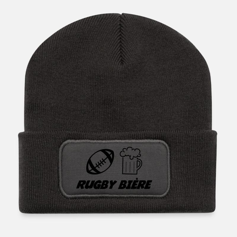 Rugby - Recycelte Patch Beanie - Dunkelgrau