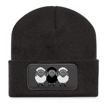 beaucoup, plusieurs, trois, trois, couple, amour, - Beanie recyclé à patch - charbon - Devant
