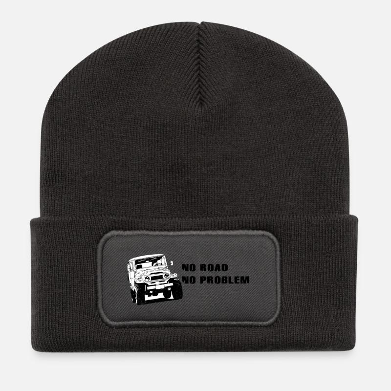 Landcruiser BJ40 No Road No Problem - Recycelte Patch Beanie - Dunkelgrau