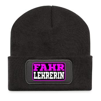 Geschenke für Fahrschullehrerin Fahrlehrerin - Recycelte Patch Beanie - Dunkelgrau - Vorne