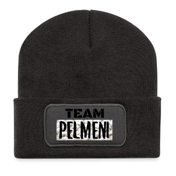 Team Pelmeni Mannschaft JGA Geschenk - Recycelte Patch Beanie - Dunkelgrau - Vorne