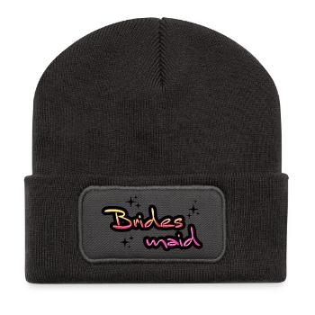 Bridesmaid bachelor party engagement bachelor party team bride - Recycled Patch Beanie - dark grey - Front