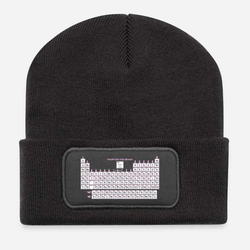 Periodensystem der Elemente - Recycelte Patch Beanie - Dunkelgrau