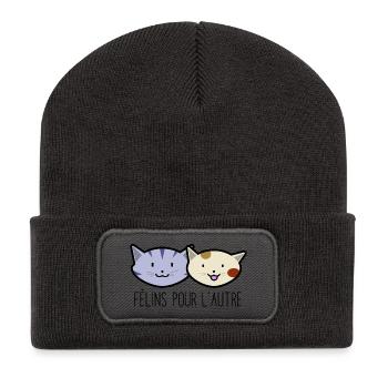 FELINS POUR L'AUTRE - Beanie recyclé à patch - charbon - Devant