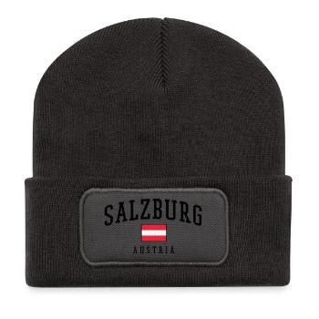 Salzburg Austria – Flag motif with local pride - Recycled Patch Beanie - dark grey - Front