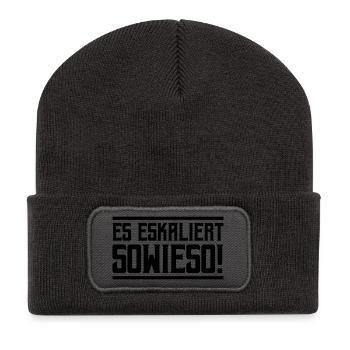 De toute façon, ça s’intensifie ! - Beanie recyclé à patch - charbon - Devant