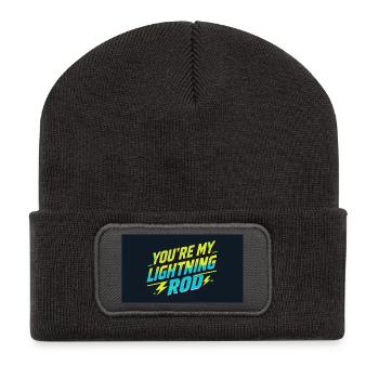 Tu es mon paratonnerre - Beanie recyclé à patch - charbon - Devant