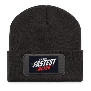 Im the fastest man alive - Recycled Patch Beanie - dark grey - Front
