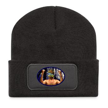 Forest Spirit Mask Warrior - Recycled Patch Beanie - dark grey - Front