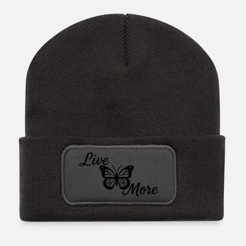 Vivre plus - Beanie recyclé à patch - charbon