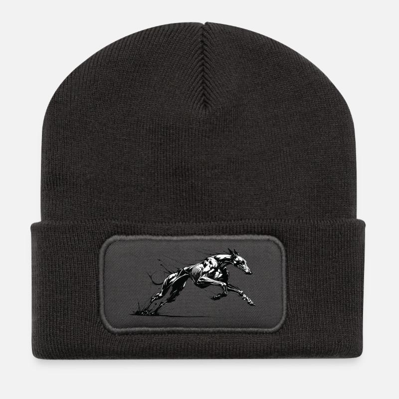 Galgo Ink 01 - Beanie recyclé à patch - charbon