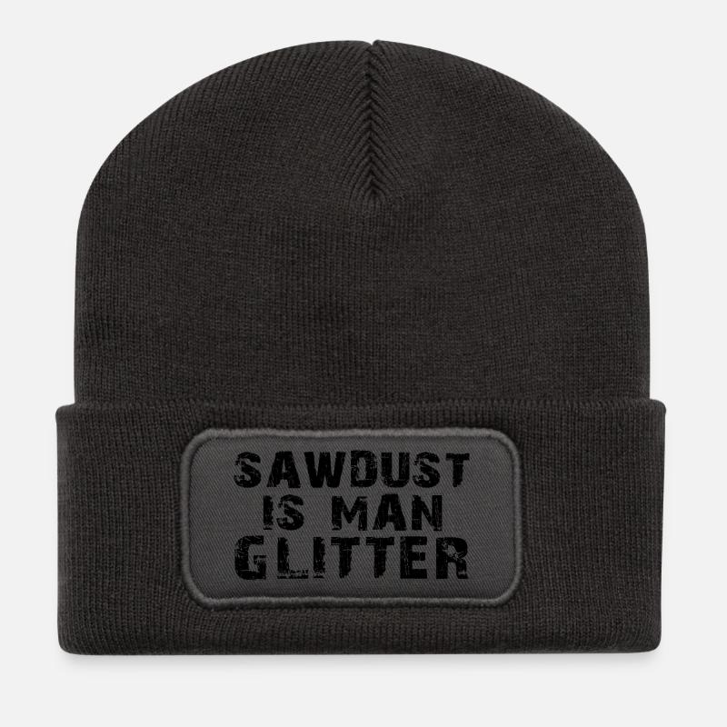 Sawdust Is Man Glitzershirt - Recycelte Patch Beanie - Dunkelgrau