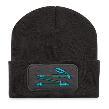 Bâtons de randonnée légers - Beanie recyclé à patch - charbon - Devant