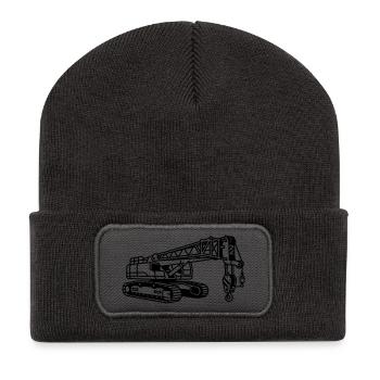 Machine à grue - Beanie recyclé à patch - charbon - Devant
