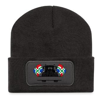 Groningen_Tractor_Custom_Edition - Recycelte Patch Beanie - Dunkelgrau - Vorne