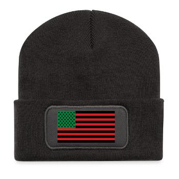 African American flag - Recycled Patch Beanie - dark grey - Front