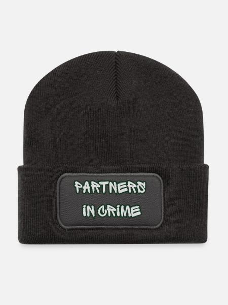 Komplizen-Graffiti - Recycelte Patch Beanie - Dunkelgrau