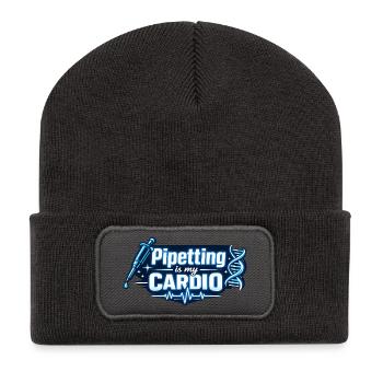 Pipetting is my Cardio - Recycelte Patch Beanie - Dunkelgrau - Vorne
