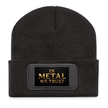 En métal, on a confiance - Beanie recyclé à patch - charbon - Devant