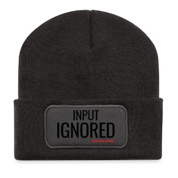Input Ignored Introvert Minimalist Typography - Recycled Patch Beanie - dark grey - Front