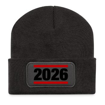 2026 Jahr - Recycelte Patch Beanie - Dunkelgrau - Vorne