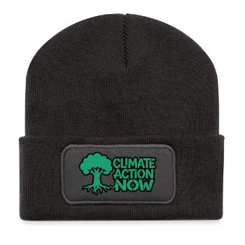 Arbre Racine Climat Logo de la nature - Beanie recyclé à patch - charbon - Devant