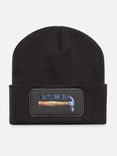 Aquarell Hammer - Nu Hammer's - Recycelte Patch Beanie - Dunkelgrau