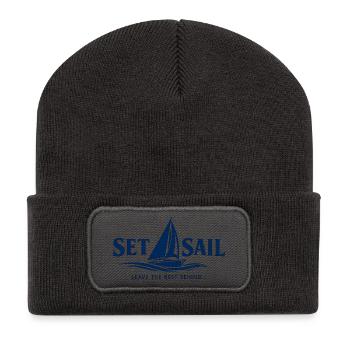 Set Sail Leave the Rest Behind - Recycled Patch Beanie - dark grey - Front
