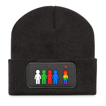 Anders und Stolz Regenbogen Grafik - Recycled Patch Beanie - dark grey - Front