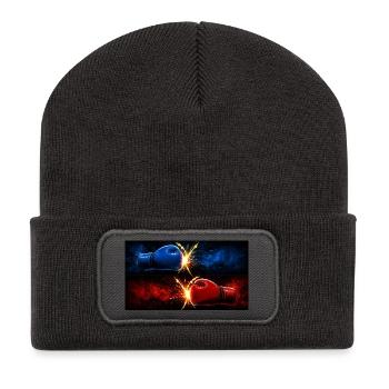 NA UDAR-ON-STREIK - Recycelte Patch Beanie - Dunkelgrau - Vorne