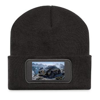 Futuristic All-Terrain Tracked Exploration Vehicle - Recycelte Patch Beanie - Dunkelgrau - Vorne
