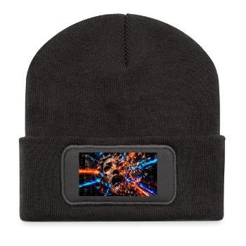 Das Zerbrechen der Persona - Recycelte Patch Beanie - Dunkelgrau - Vorne