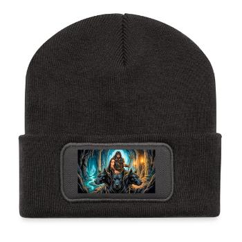 Hades erlaubt Herakles, Cerberus zu nehmen - Recycelte Patch Beanie - Dunkelgrau - Vorne