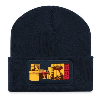 pong1960 - Recycelte Patch Beanie - French Navy - Vorne