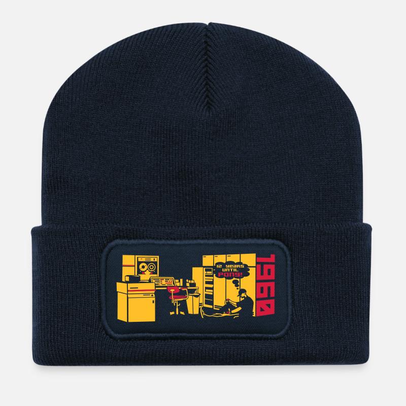 pong1960_2c - Recycelte Patch Beanie - French Navy