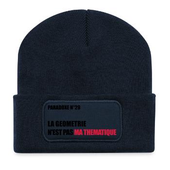 PARADOXE geometrie - Beanie recyclé à patch - bleu marine - Devant