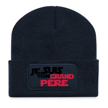 JE SUIS Ton grand père - Beanie recyclé à patch - bleu marine - Devant