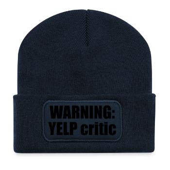 AVERTISSEMENT: critique YELP - Beanie recyclé à patch - bleu marine - Devant