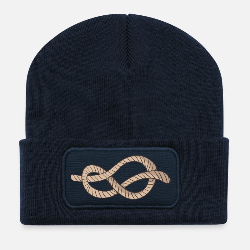 Knoten - Recycelte Patch Beanie - French Navy