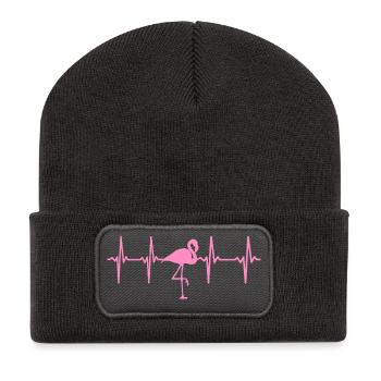 FLAMANT - Beanie recyclé à patch - charbon - Devant