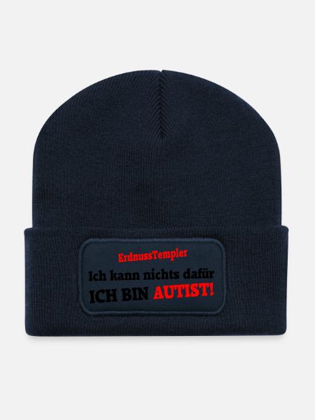 Ich kann nichts dafür - Ich bin Autist - Recycelte Patch Beanie - French Navy